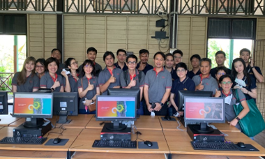 Fujitsu Thailand employees visited schools to donate and install desktop computers